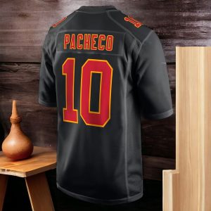 Mens Isiah Pacheco Super Bowl Jersey Kansas City Chiefs Black Uniform