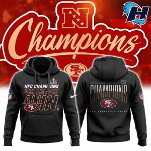 NFC Champions SF 49ers Are All In 2023 Conference 3d Hoodie 1