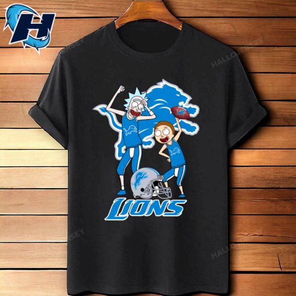Rick And Morty Fans Play Football Detroit Lions Shirt