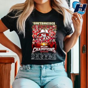 SF 49ers 2024 Super Bowl LVIII Champions Signature Shirt 4 (2)