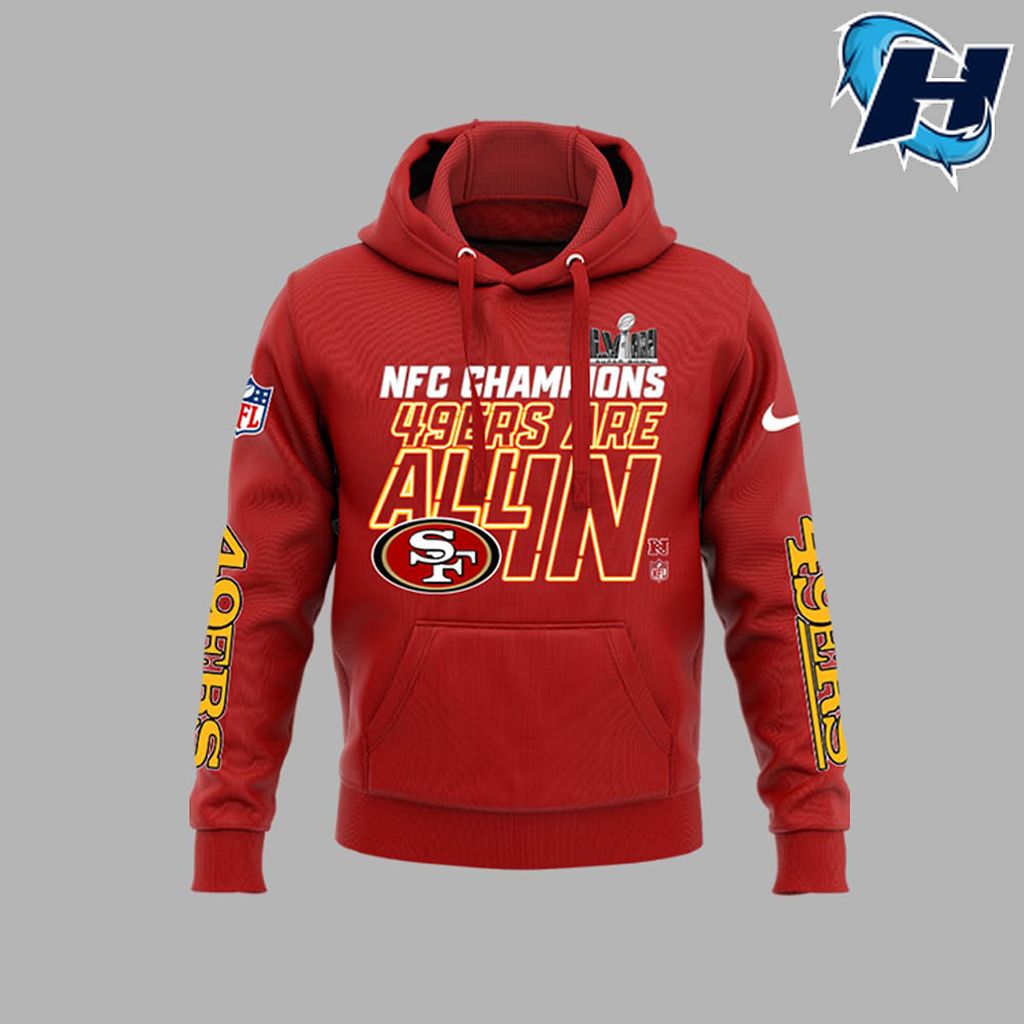SF 49ers Are All In 8 NFC Champions 2023 3D Hoodie