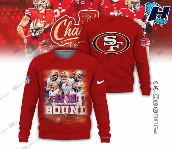 Super Bowl 2024 SF 49ers All Over Printed Hoodie