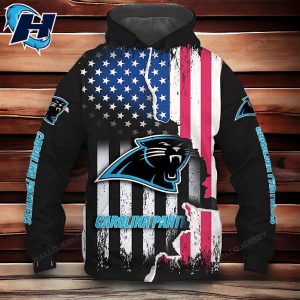 Patriotic Panthers Hoodie Stars and Stripes Carolina Pride