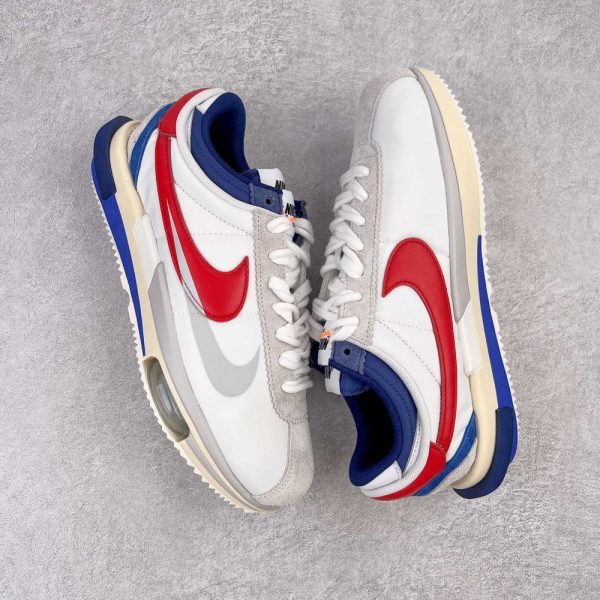 New Arrival NIKE X SACAI ZOOM CORTEZ SP ‘WHITE RED’ DQ0581-100 AJ3139