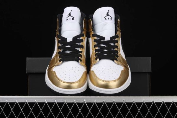 New Arrival AJ1 Mid DC1419-700 Metallic Gold