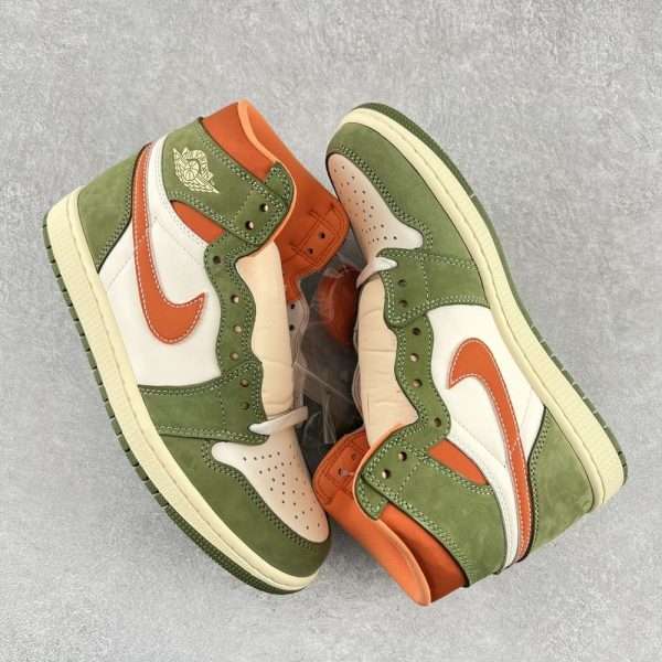 New Arrival AJ1 High OG Celadon Light Olive Bright Mandarin FB9934-300 AJ3151