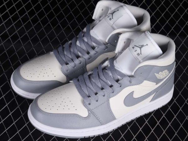 New Arrival AJ1 Mid BQ6472-115 Grey Sail