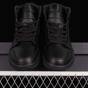 New Arrival AJ1 MID 554724 093 All Black (2)