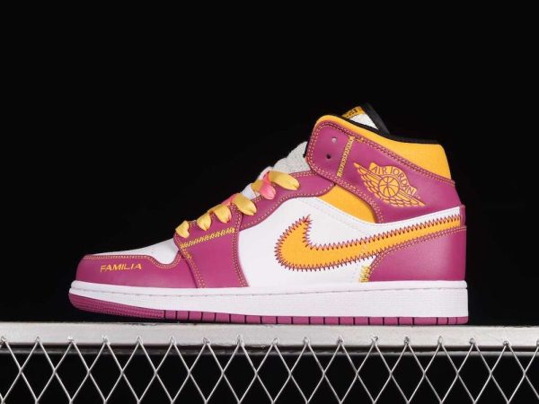 New Arrival AJ1 Mid DC0350-100 Day of the Dead white yellow powder