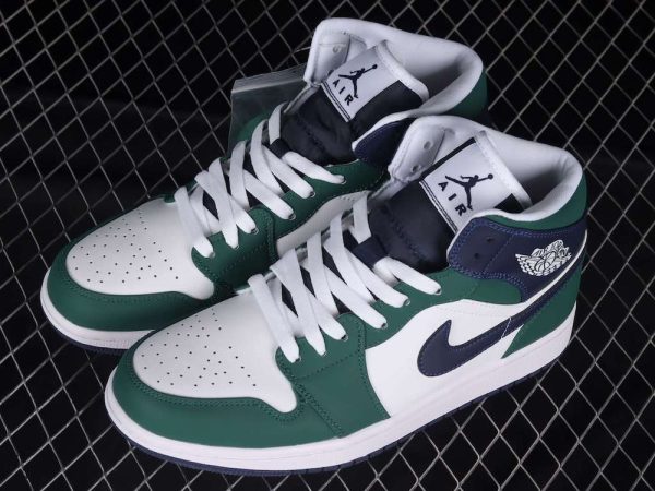 New Arrival AJ1 Mid 171-DZ5326-300 navy blue and green color matching