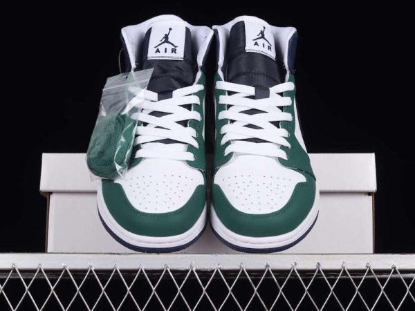 New Arrival AJ1 Mid 171-DZ5326-300 navy blue and green color matching