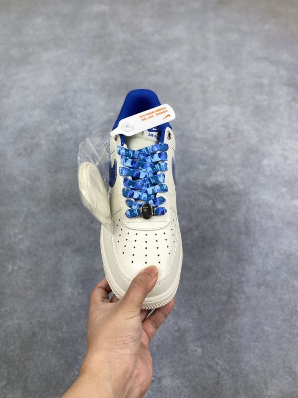 New Arrival AF 1 Low x BaPe White Blue AJ3264