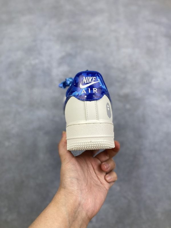 New Arrival AF 1 Low x BaPe White Blue AJ3264