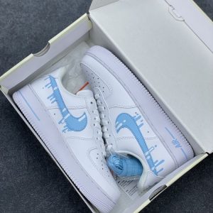 New Arrival AF 1 Custom Blue Swoosh AJ3125