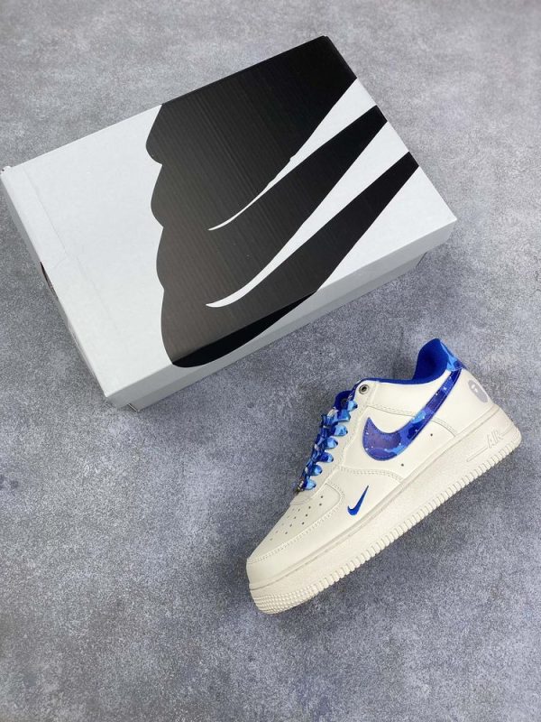 New Arrival AF 1 Low x BaPe White Blue AJ3264