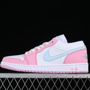 New Arrival  AJ1 Low “White Pink Blue” HM3703-141