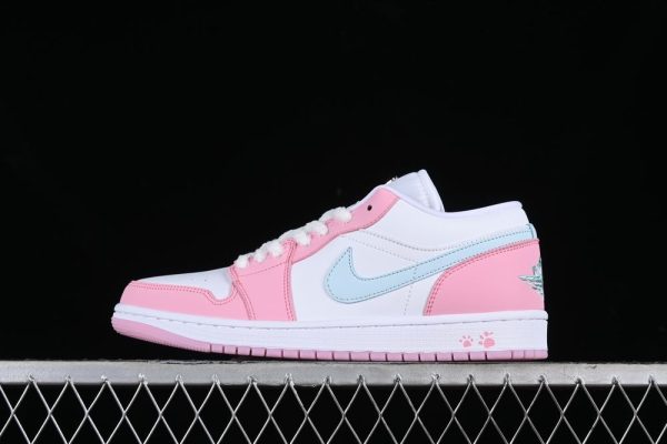 New Arrival  AJ1 Low “White Pink Blue” HM3703-141