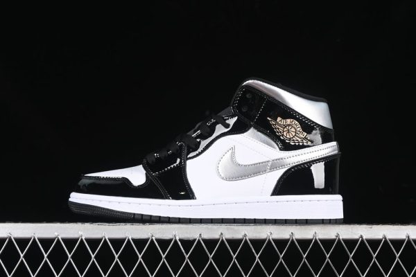 New Arrival AJ1 Mid Black Patent HV0789-010