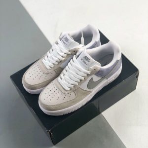 New Arrival AF 1 White gray purple AJ3305