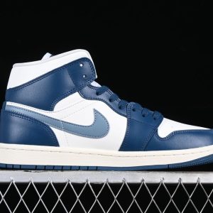 New Arrival AJ1 Mid SE White Blue BQ6472-414