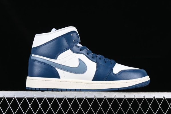 New Arrival AJ1 Mid SE White Blue BQ6472-414