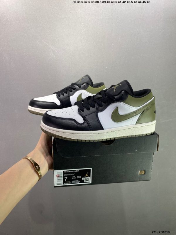 New Arrival AJ 1 Low Black Toe Medium Olive AJ3301