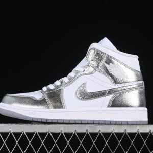 New Arrival AJ1 Mid Metallic Silver FN5031-10