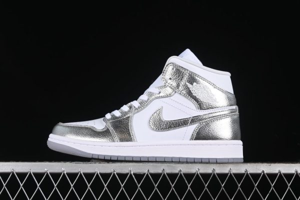 New Arrival AJ1 Mid Metallic Silver FN5031-10