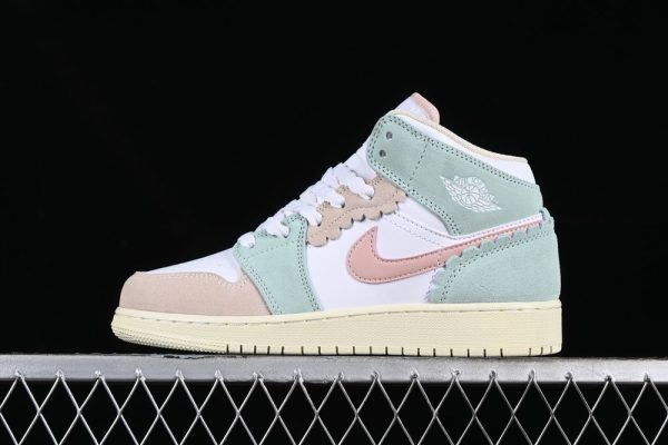 New Arrival AJ1 Mid SE Pink Oxford Jade Ice DZ5361-100