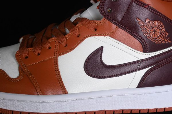 New Arrival AJ1 Mid Dusty Peach Night Maroon BQ6472-200