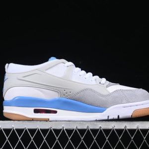 New Arrival AJ4 Vintage Basketball Shoes Unisex Low-Top Gray White Blue FQ7939-104