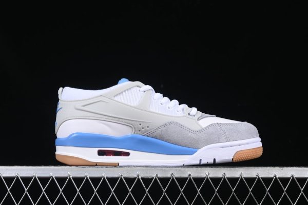 New Arrival AJ4 Vintage Basketball Shoes Unisex Low-Top Gray White Blue FQ7939-104