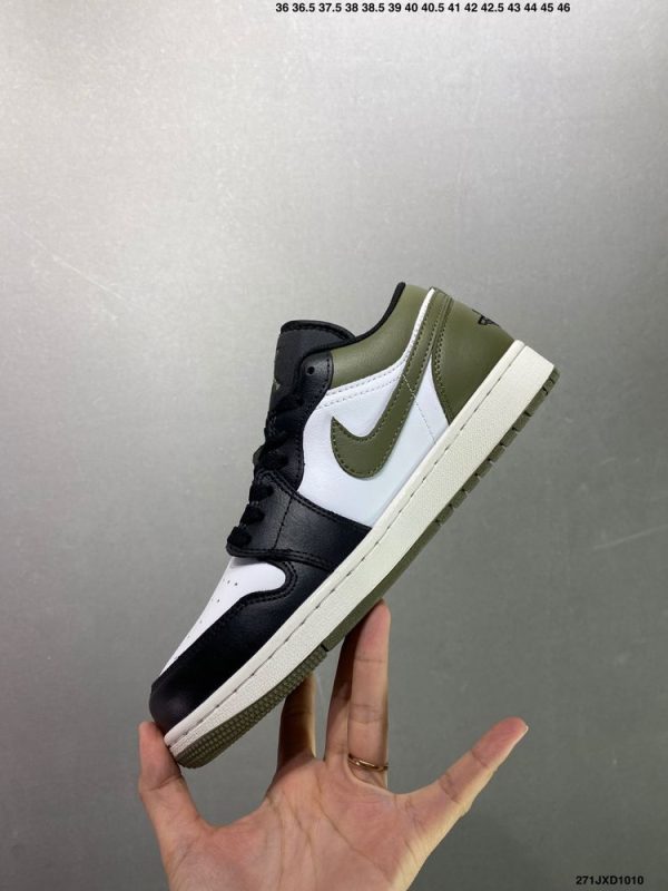 New Arrival AJ 1 Low Black Toe Medium Olive AJ3301