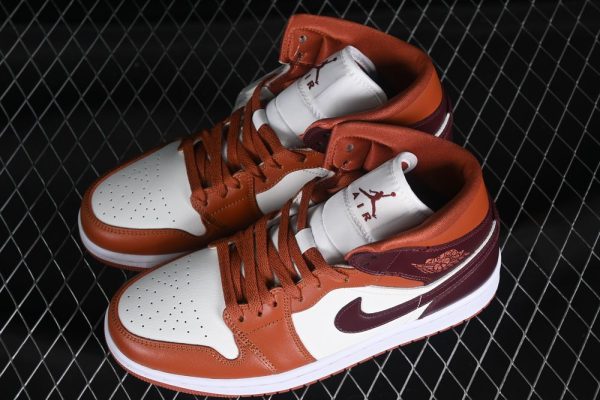 New Arrival AJ1 Mid Dusty Peach Night Maroon BQ6472-200