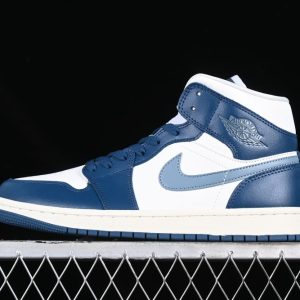 New Arrival AJ1 Mid SE White Blue BQ6472-414