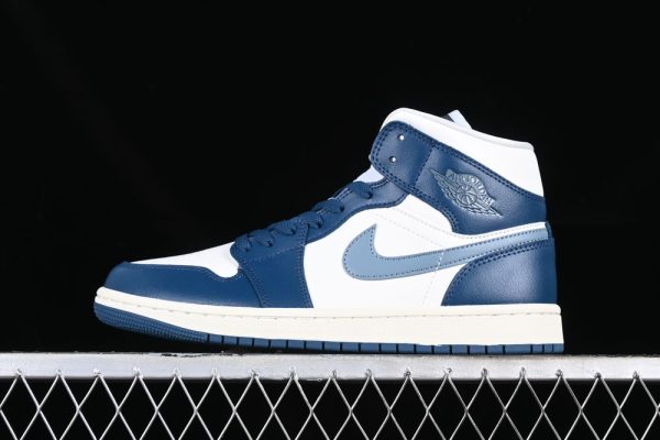 New Arrival AJ1 Mid SE White Blue BQ6472-414