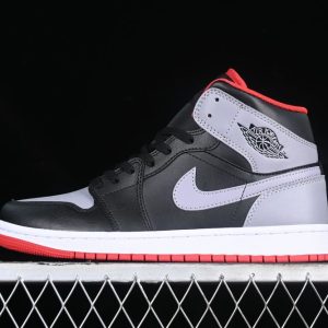 New Arrival AJ1 Mid Black Cement Grey Red Shoes DQ8426-006