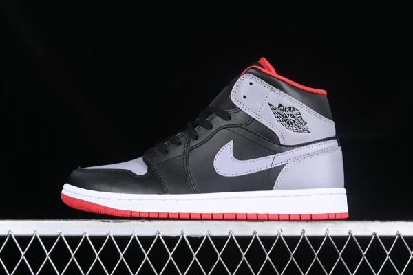 New Arrival AJ1 Mid Black Cement Grey Red Shoes DQ8426-006