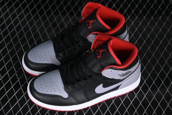 New Arrival AJ1 Mid Black Cement Grey Red Shoes DQ8426-006