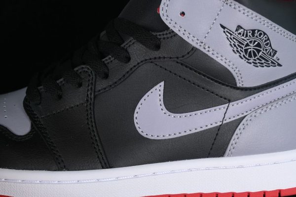 New Arrival AJ1 Mid Black Cement Grey Red Shoes DQ8426-006