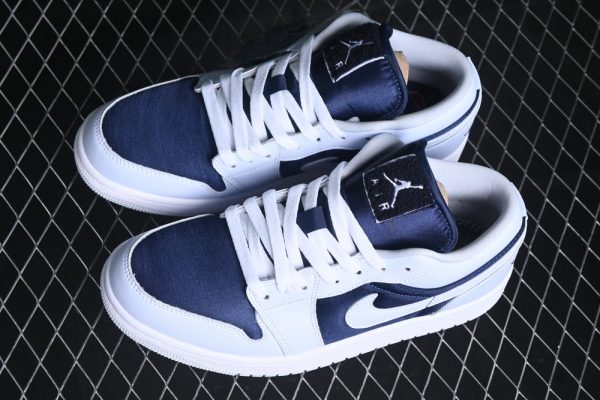 New Arrival AJ1 low cut culture sneakers navy blue silk FZ8778-044