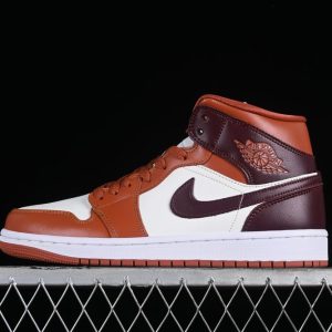 New Arrival AJ1 Mid Dusty Peach Night Maroon BQ6472-200