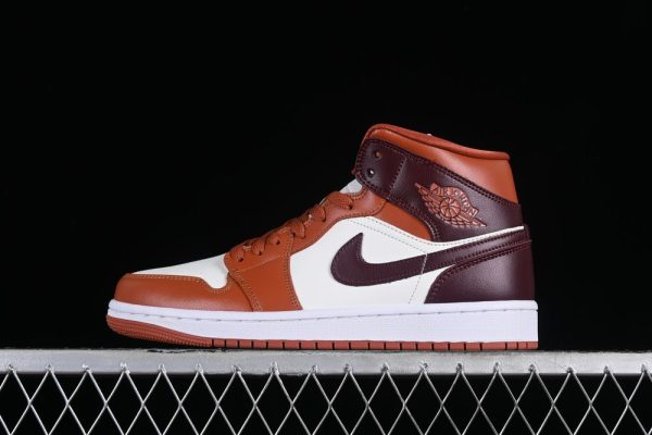 New Arrival AJ1 Mid Dusty Peach Night Maroon BQ6472-200