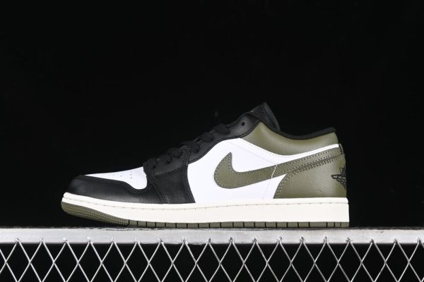 New Arrival AJ1 Low GS Black Medium Olive 553558-092