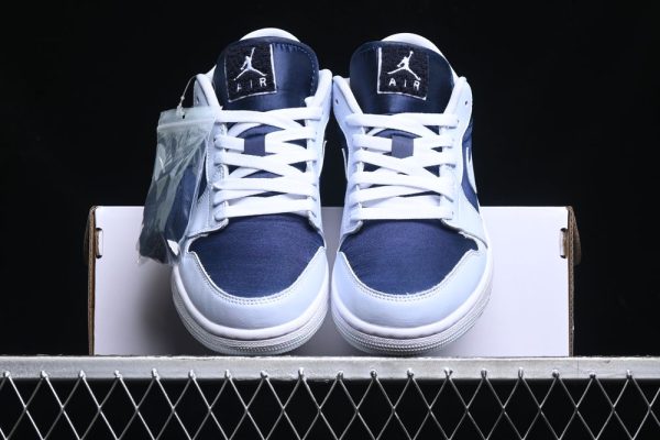 New Arrival AJ1 low cut culture sneakers navy blue silk FZ8778-044