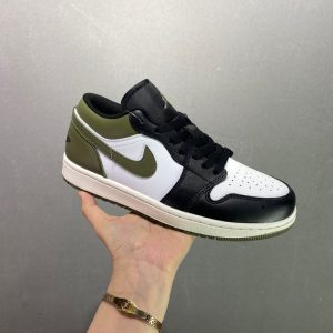 New Arrival AJ 1 Low Black Toe Medium Olive AJ3301