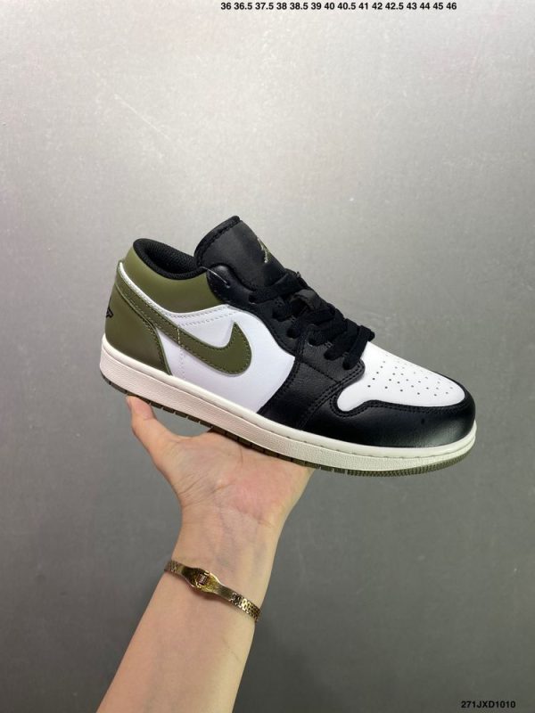 New Arrival AJ 1 Low Black Toe Medium Olive AJ3301