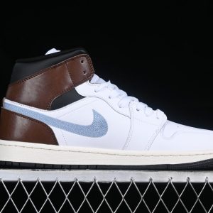 New Arrival AJ1 Retro Mid SE Brown Blue Grey FQ8162-142