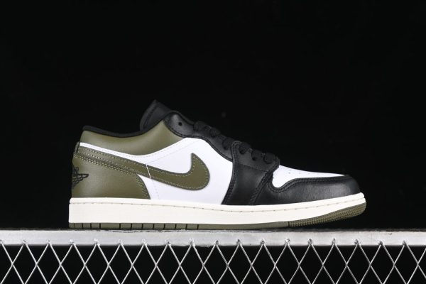 New Arrival AJ1 Low GS Black Medium Olive 553558-092