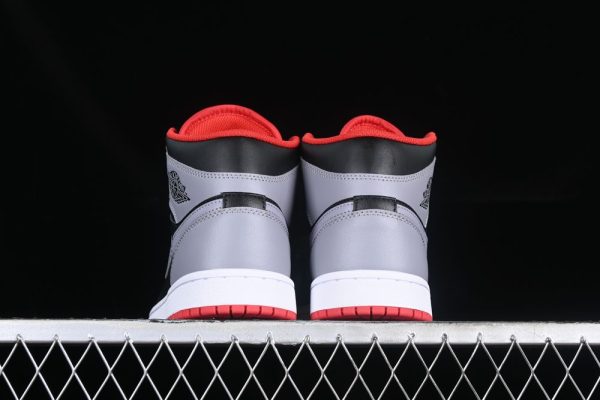 New Arrival AJ1 Mid Black Cement Grey Red Shoes DQ8426-006